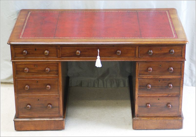1027 Small Antique Mahogany Partners Desk (3)